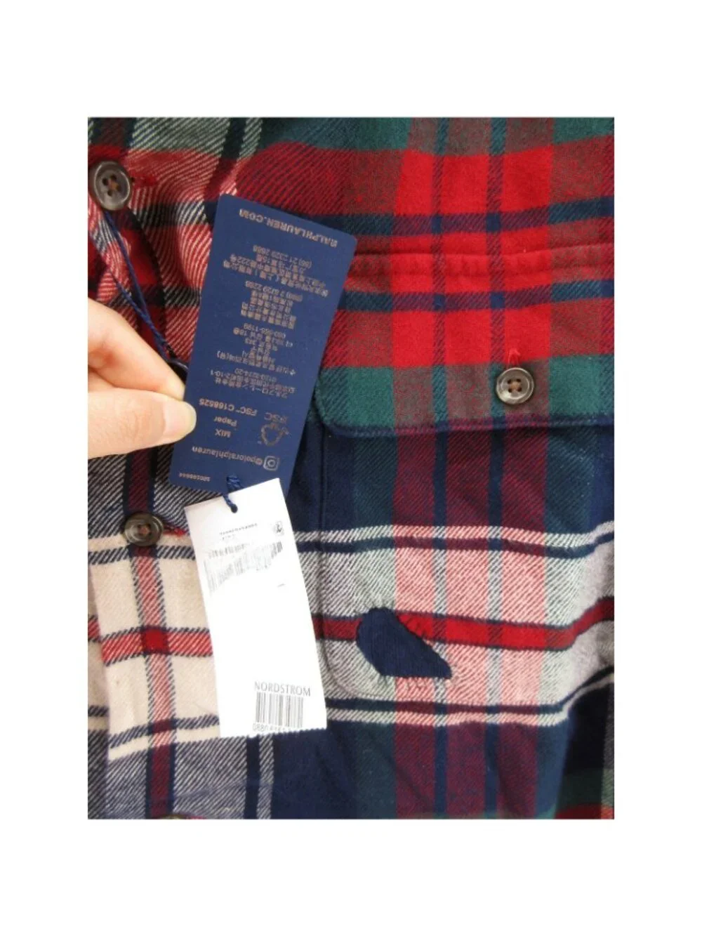 Polo Ralph Lauren Shirt XXL Flannel Loop Collar Plaid Classic Heritage